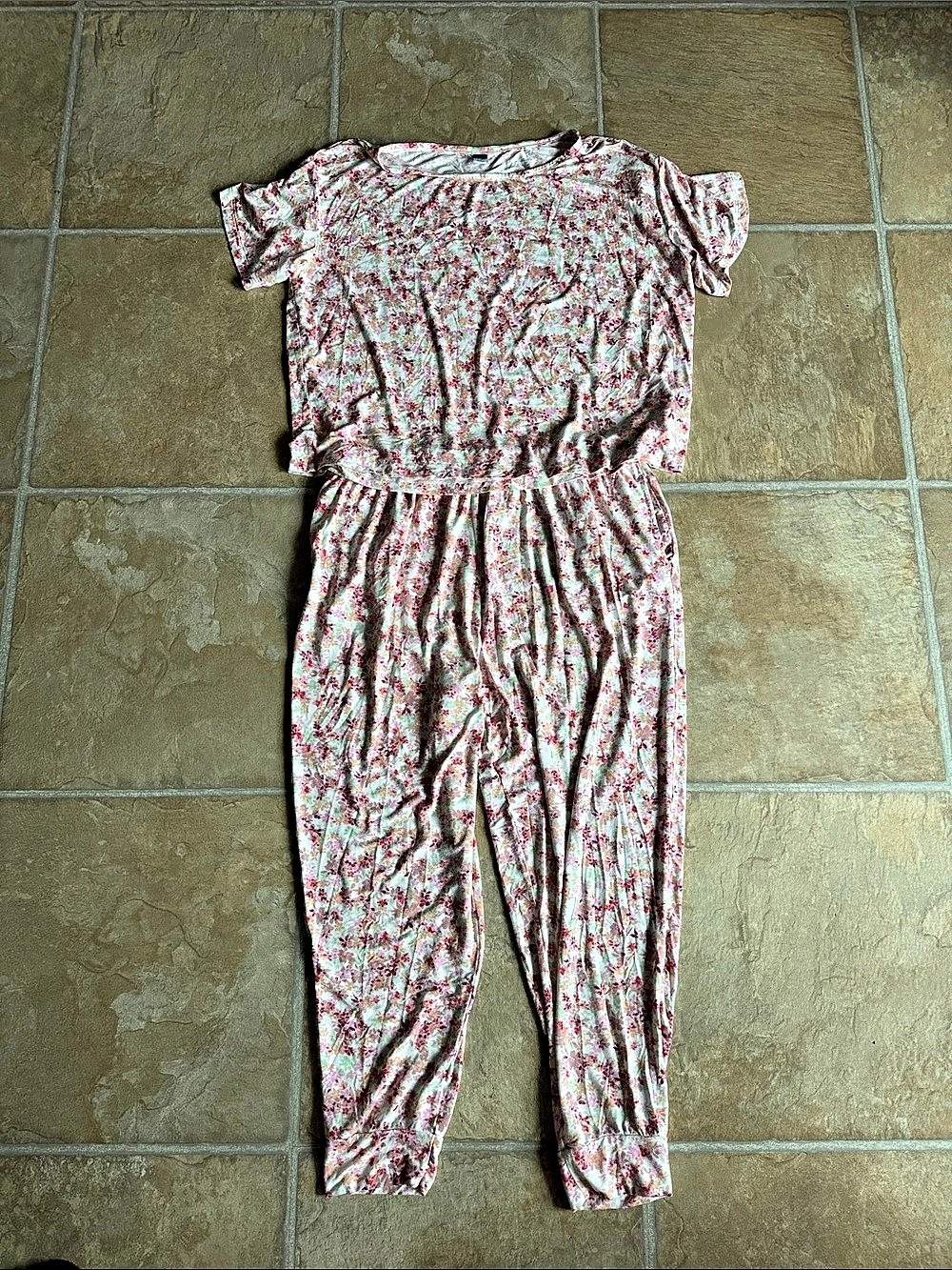 Old Navy Sunday Sleep Knit Jersey PJs Lounge set Floral Size L